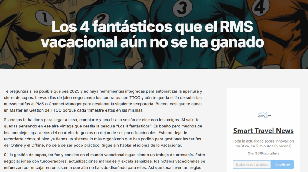 Blog RMS Operativa Vacacional nota 4 fantásticos